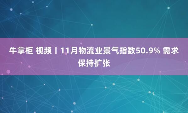 牛掌柜 视频丨11月物流业景气指数50.9% 需求保持扩张